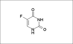 Diagram of the molecular structure of Fluorouracil (5-fluorouracil or 5-FU)