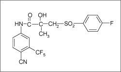 Diagram of the molecular structure of Bicalutamide