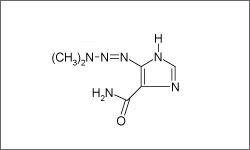 Diagram of the molecular structure of Dacarbazine