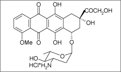 Diagram of the molecular structure of Epirubicin