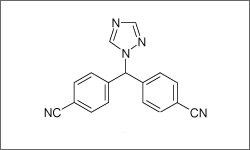 Diagram of the molecular structure of Letrozole