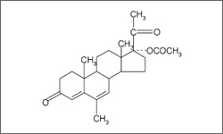 Diagram of the molecular structure of Megestrol