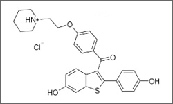 Diagram of the molecular structure of Raloxifene