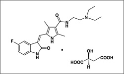 Diagram of the molecular structure of Sunitinib