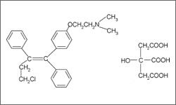 Diagram of the molecular structure of Toremifene