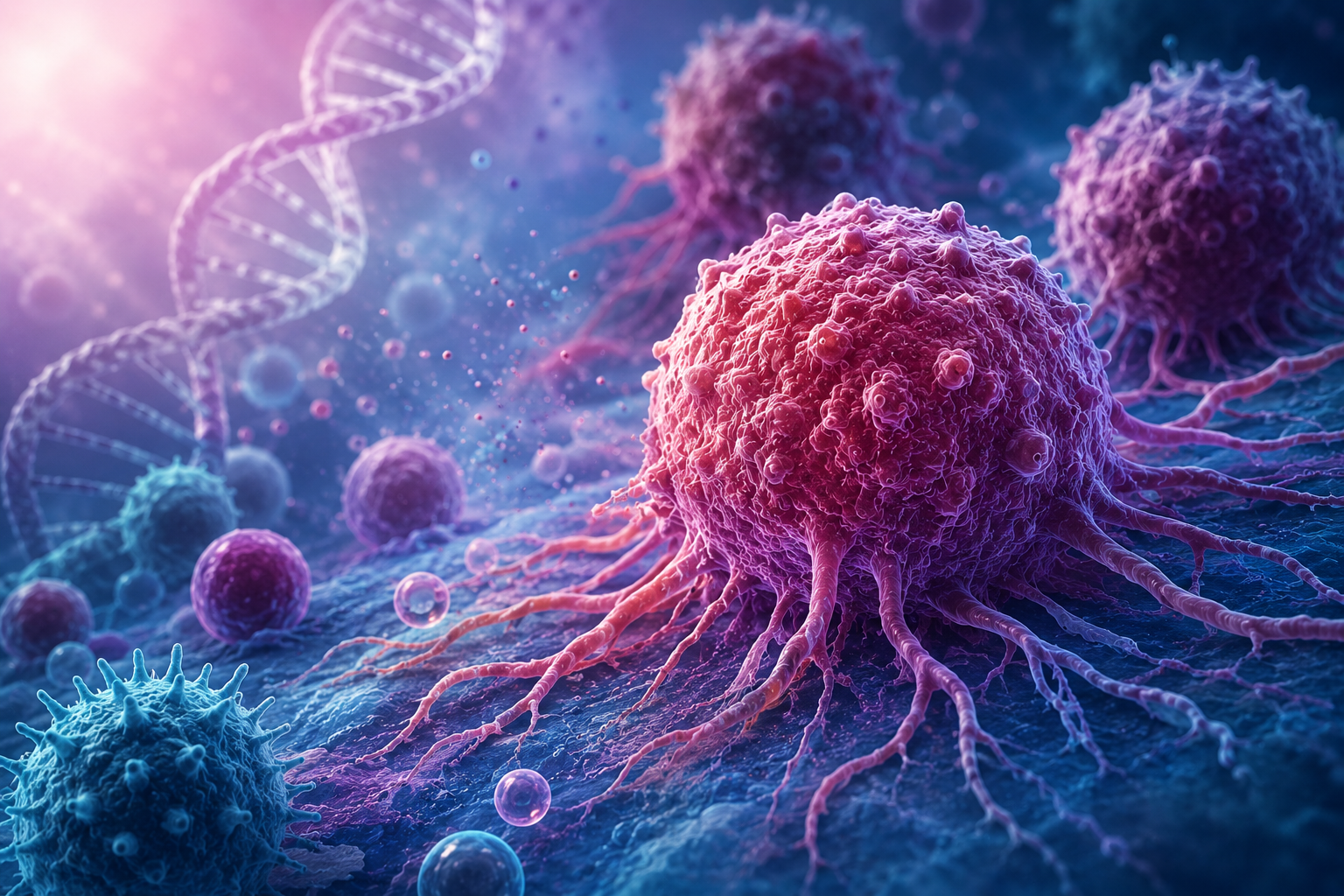 Cancer Cell under a microscope