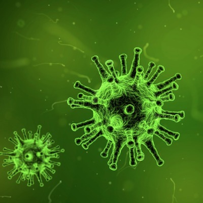 computer graphic of a virus