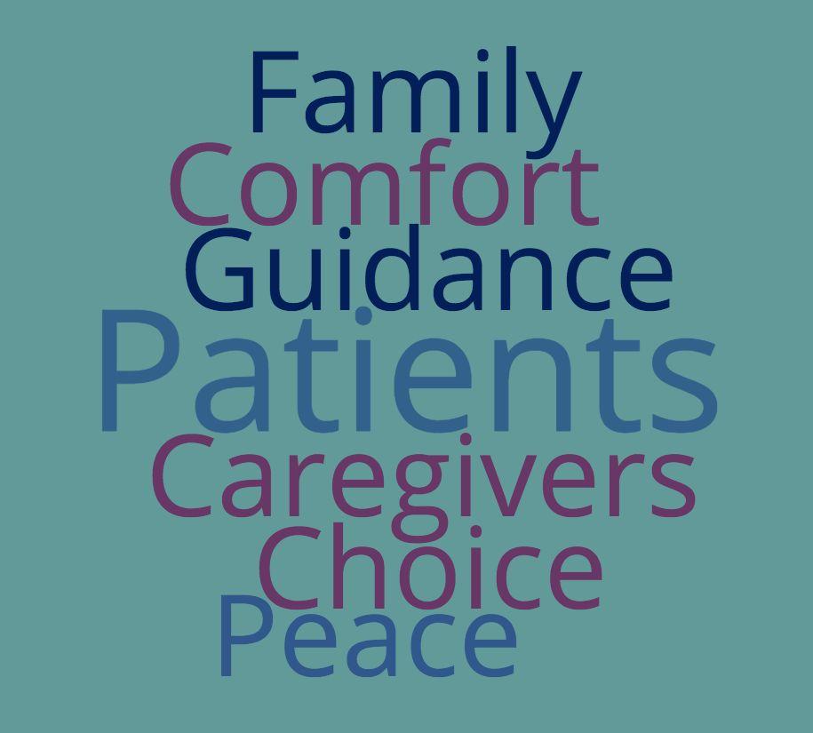 Word cloud of terms related to CancerQuest