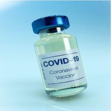 COVID-19 vaccine bottle (not real)