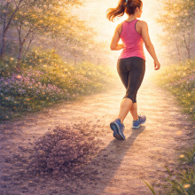 Empowered journey through morning light