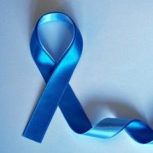 blue prostate cancer ribbon.