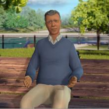 Screenshot of 'Nathan' from the interactive prostate cancer simulation. Developed by the Centers for Disease Control and Prevention, Kognito and the National Association of Chronic Disease Directors